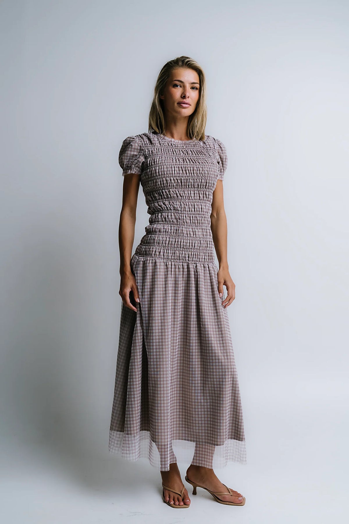 Daisy Gingham Maxi Dress