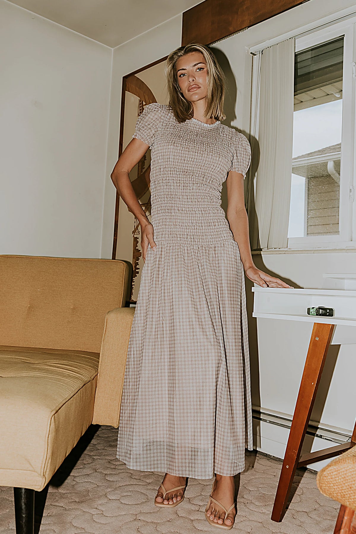 Daisy Gingham Maxi Dress