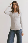 Ivanna Henley Top in Grey