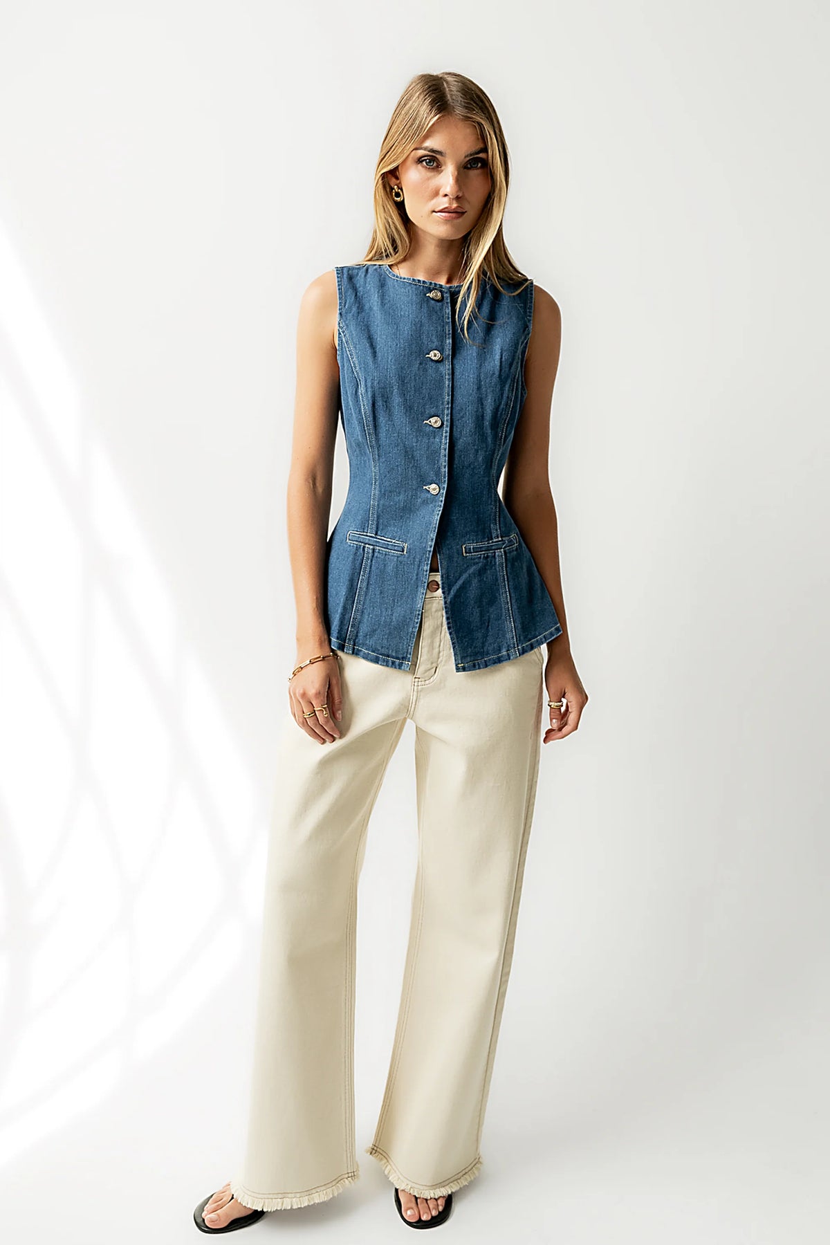 Hudson Denim Vest in Dark Wash