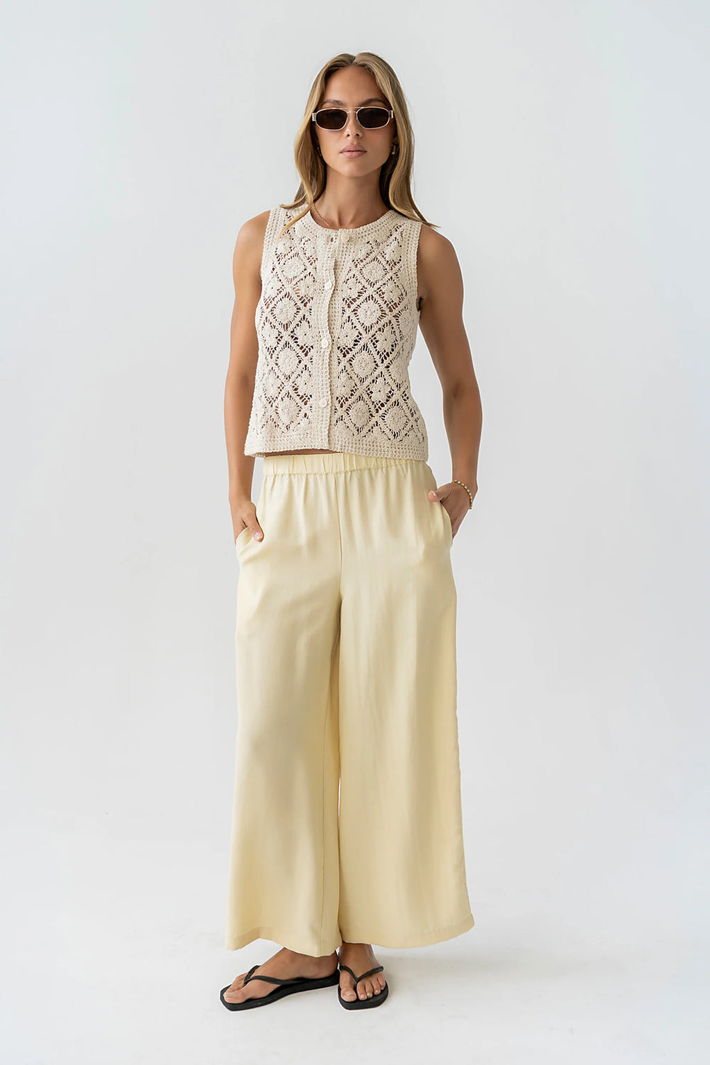 Kiara Crochet Button Vest
