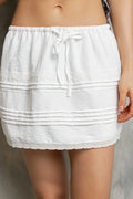 Lizzie Mini Skirt in Off White
