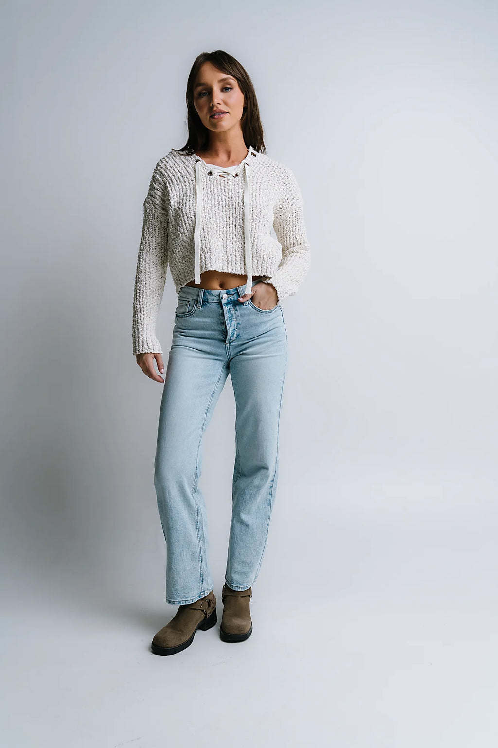 Georgie Knit Sweater in Ivory