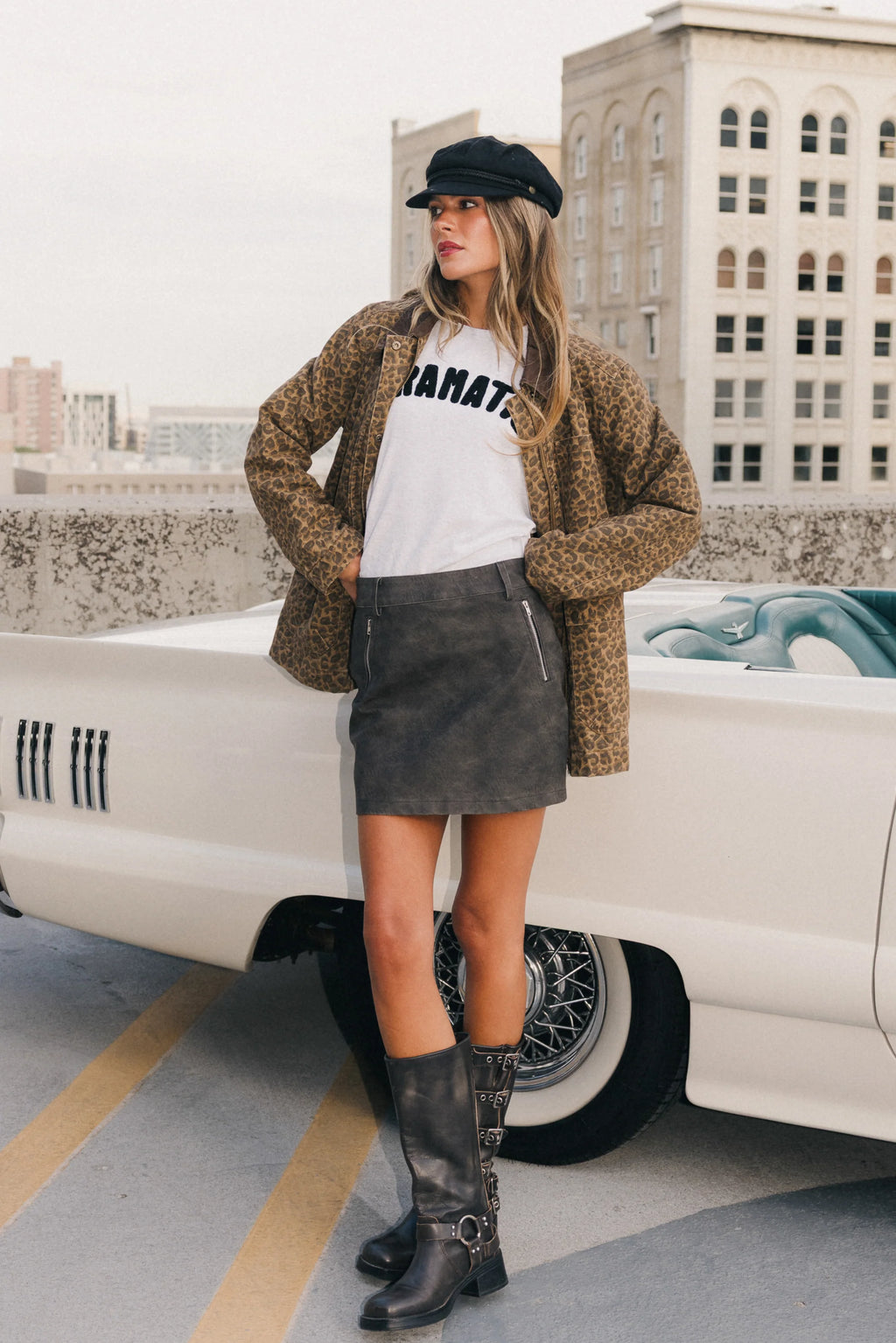 Ruthie Leather Mini Skirt