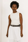 Altair Star Embroidered Belt in Black
