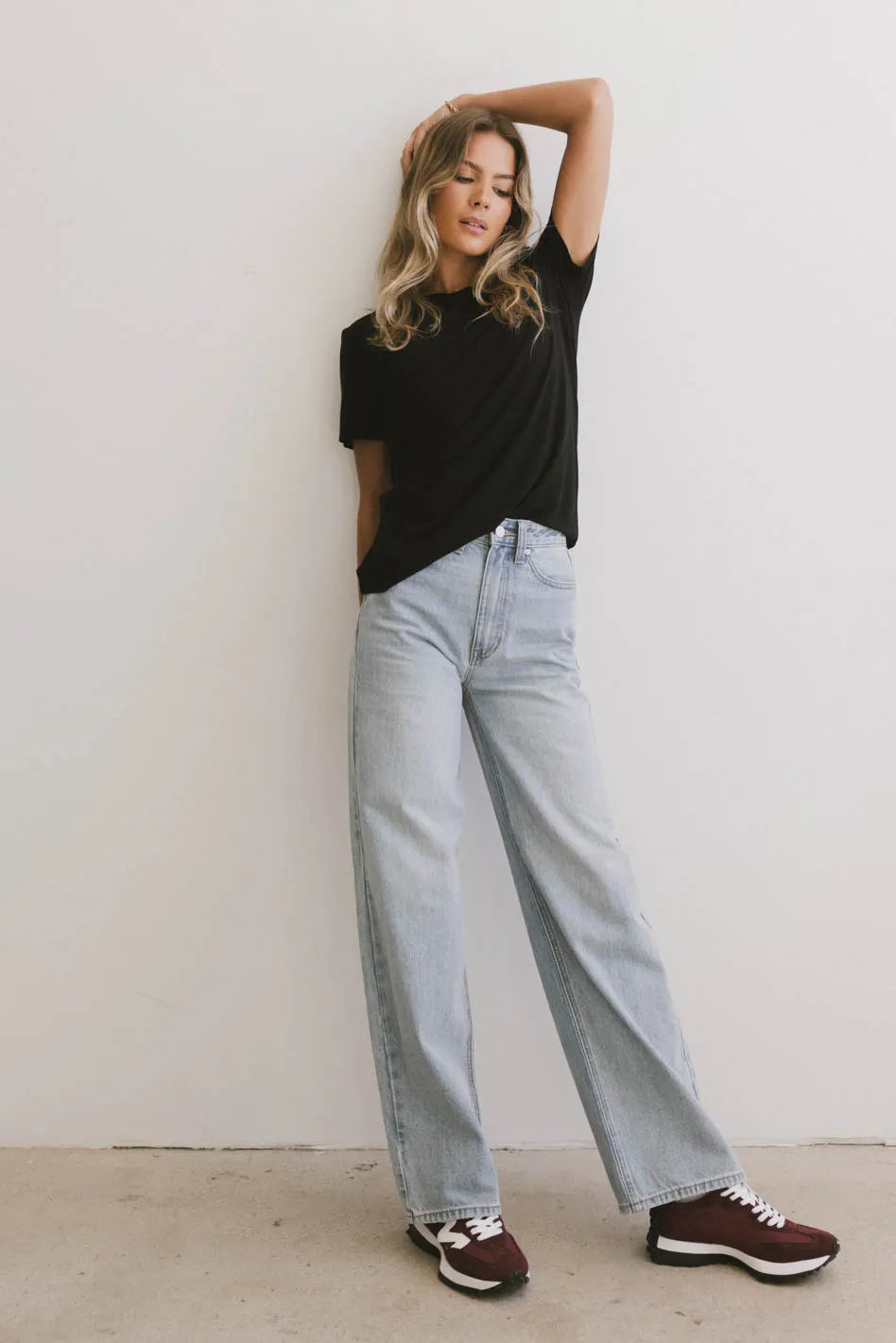 Emiliano Wide Leg Jeans in Light Wash