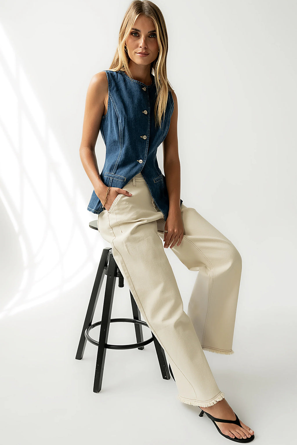 Hudson Denim Vest in Dark Wash