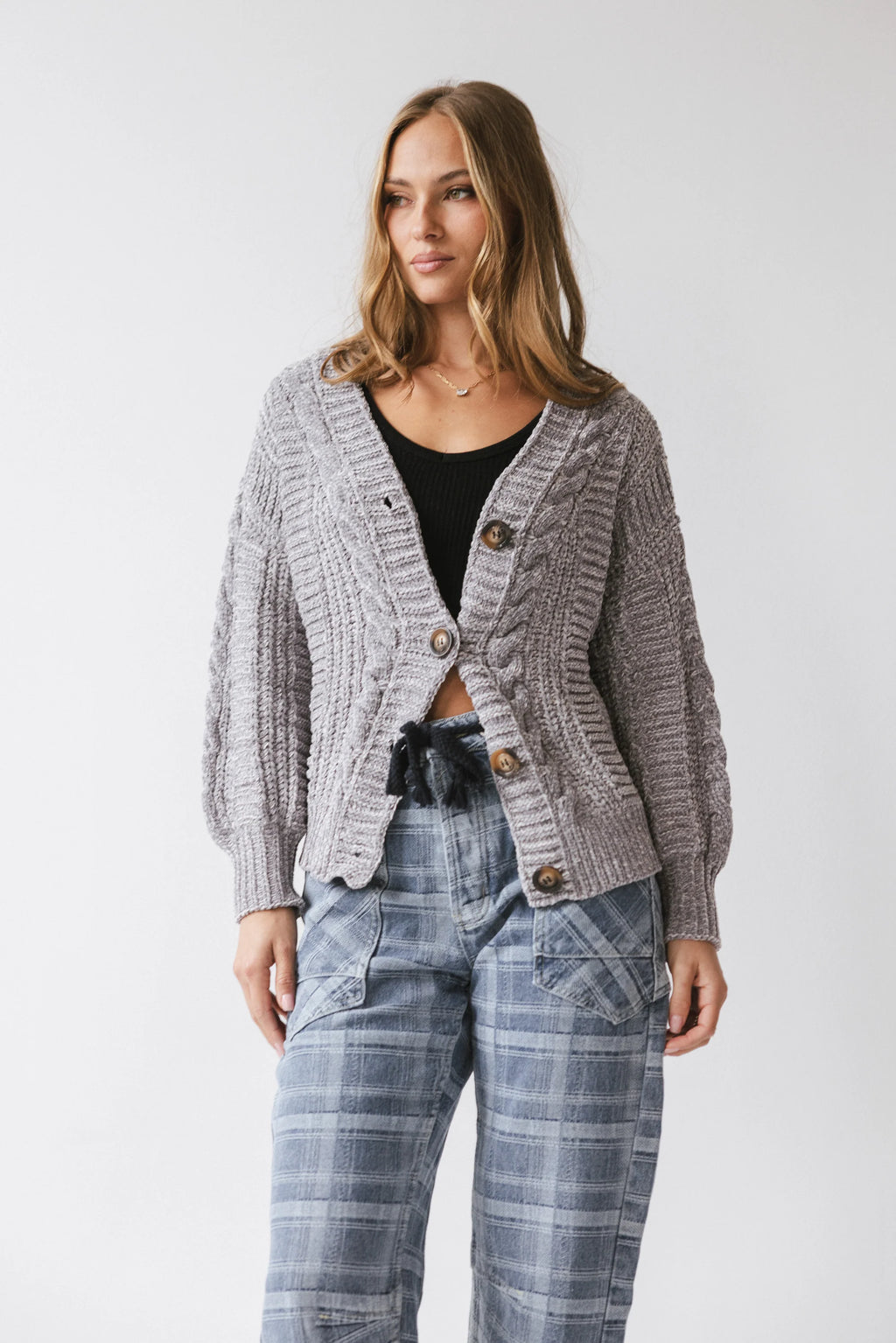 Brett Oversized Cardigan in Grey