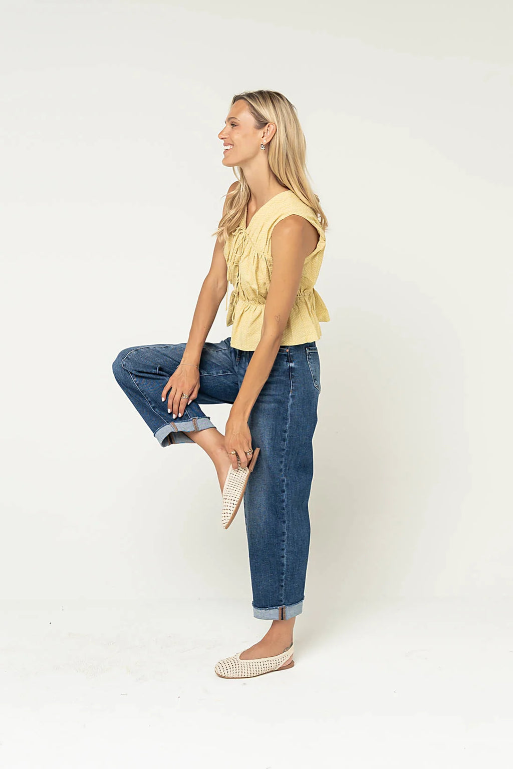 Willa Peplum Blouse in Mustard