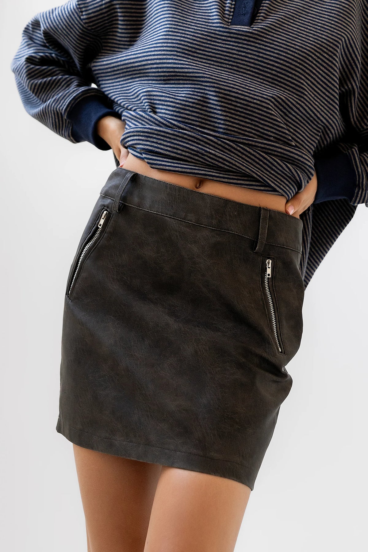 Ruthie Leather Mini Skirt