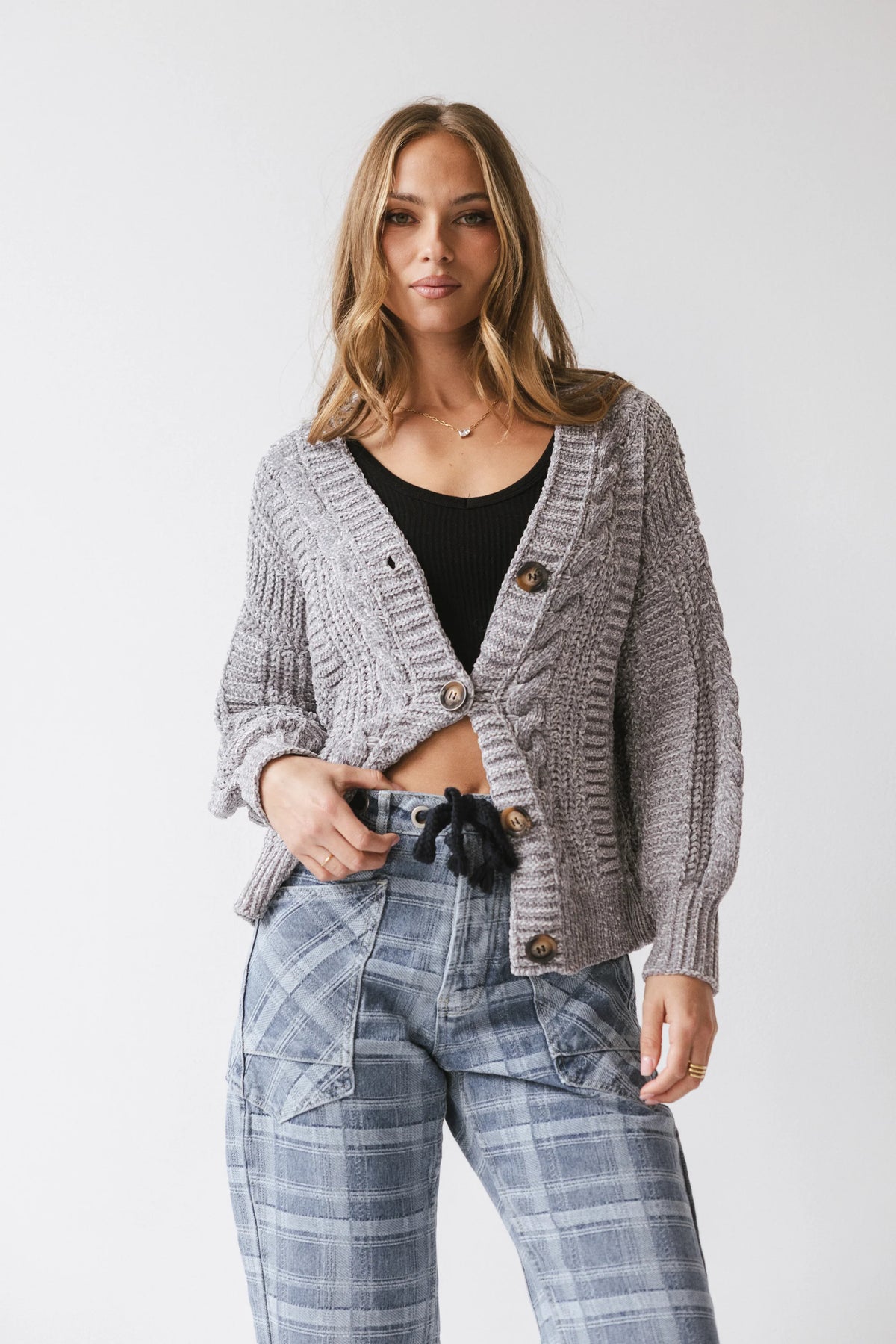 Brett Oversized Cardigan in Grey