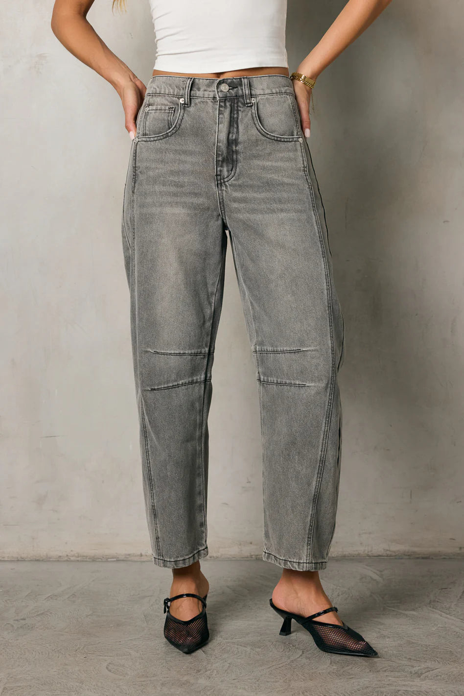 Lisette Barrel Jean in Grey