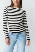 Waldorf Striped Top in Black