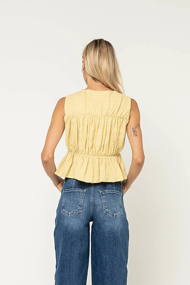 Willa Peplum Blouse in Mustard
