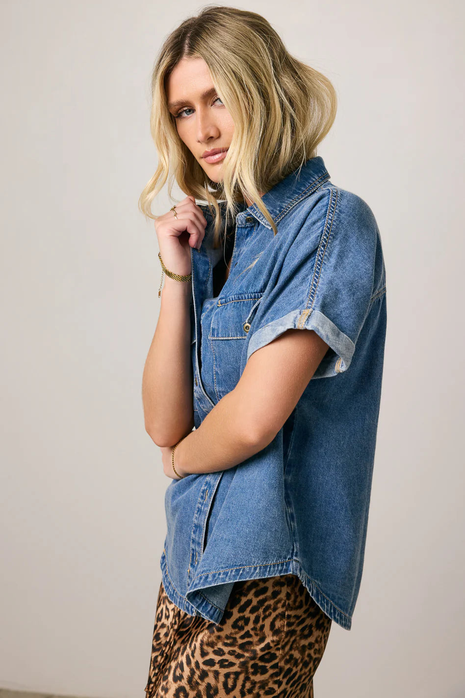 Luca Denim Button Up