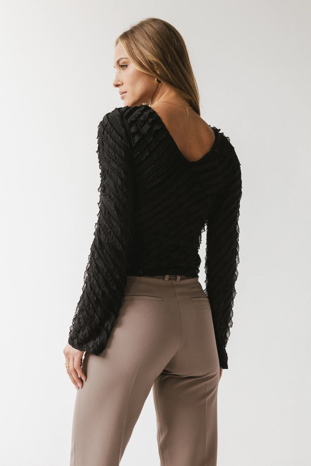Brianna Ruffle Top in Black