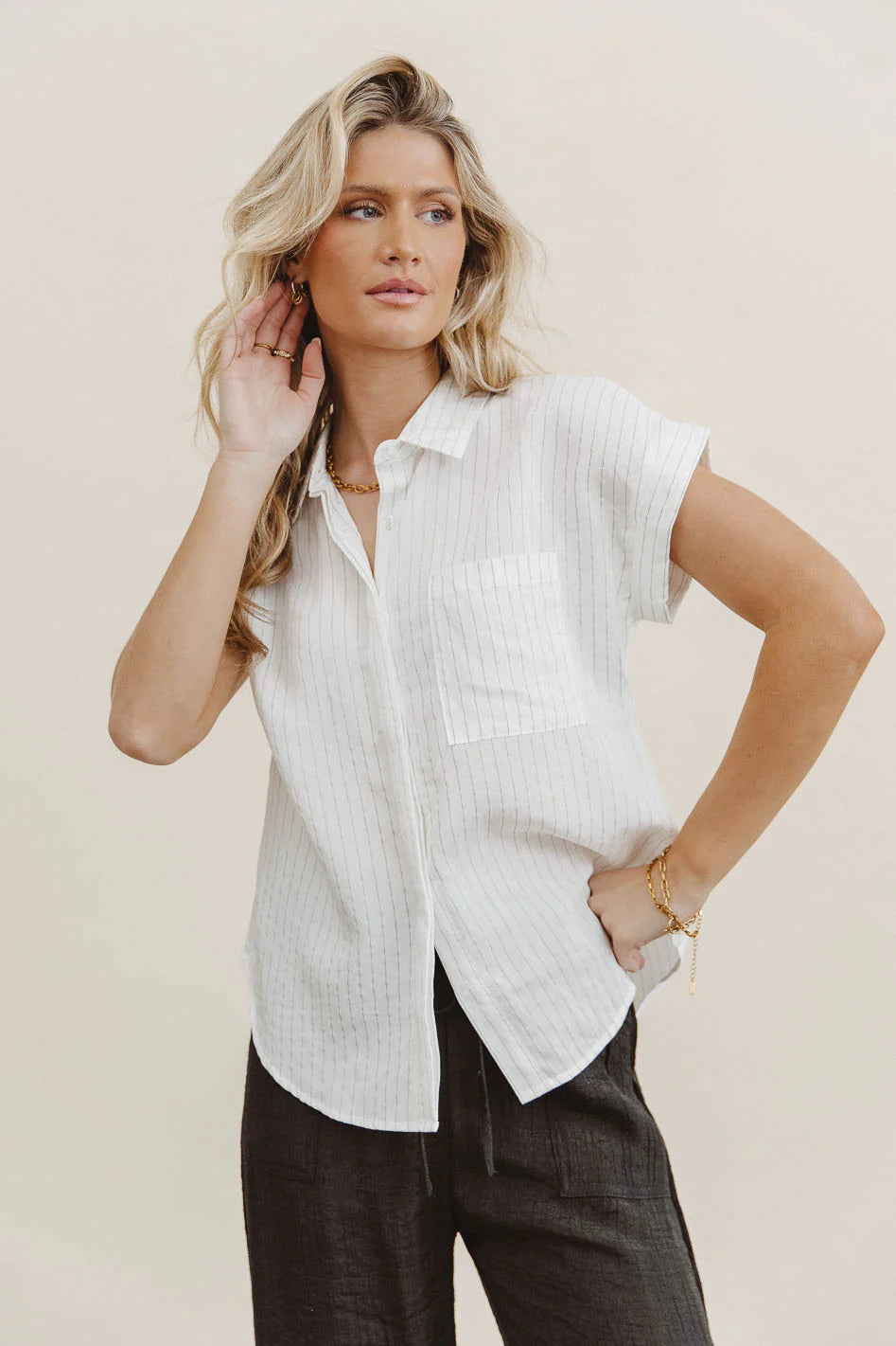 Kepner Pinstripe Top