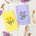 2-Piece Floral Embroidered Cotton Hand Towels