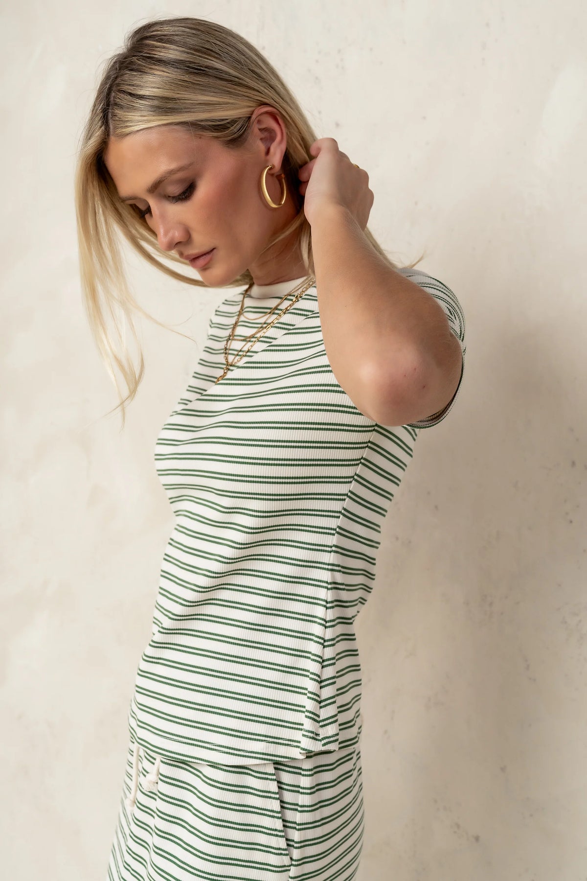 Niya Striped top in Green