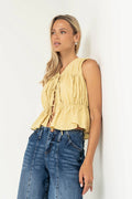Willa Peplum Blouse in Mustard