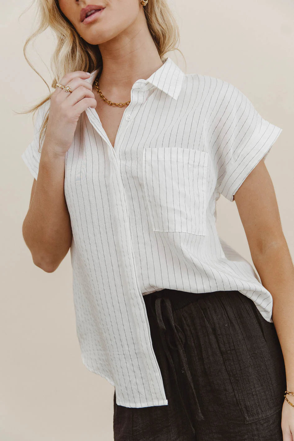 Kepner Pinstripe Top
