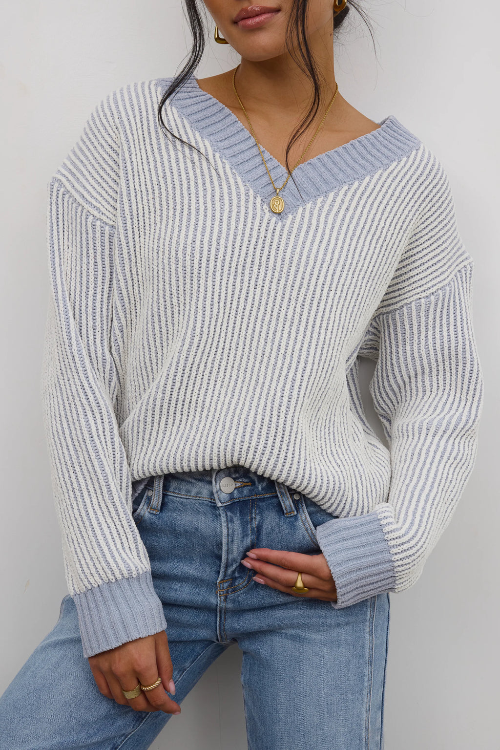 Glinda Knit Sweater in Blue