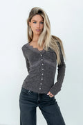 Bennet Lace Trim Top in Black