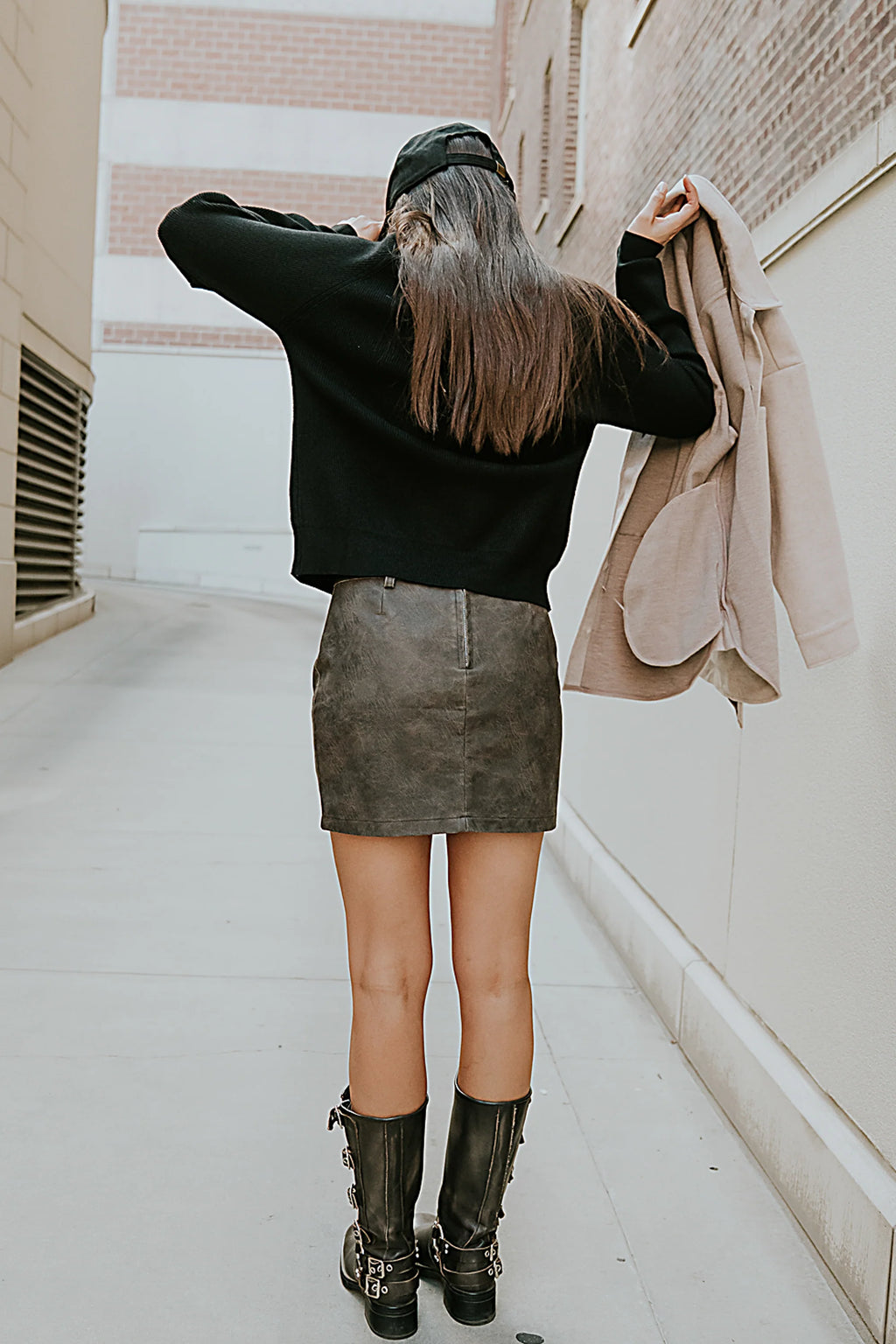 Ruthie Leather Mini Skirt