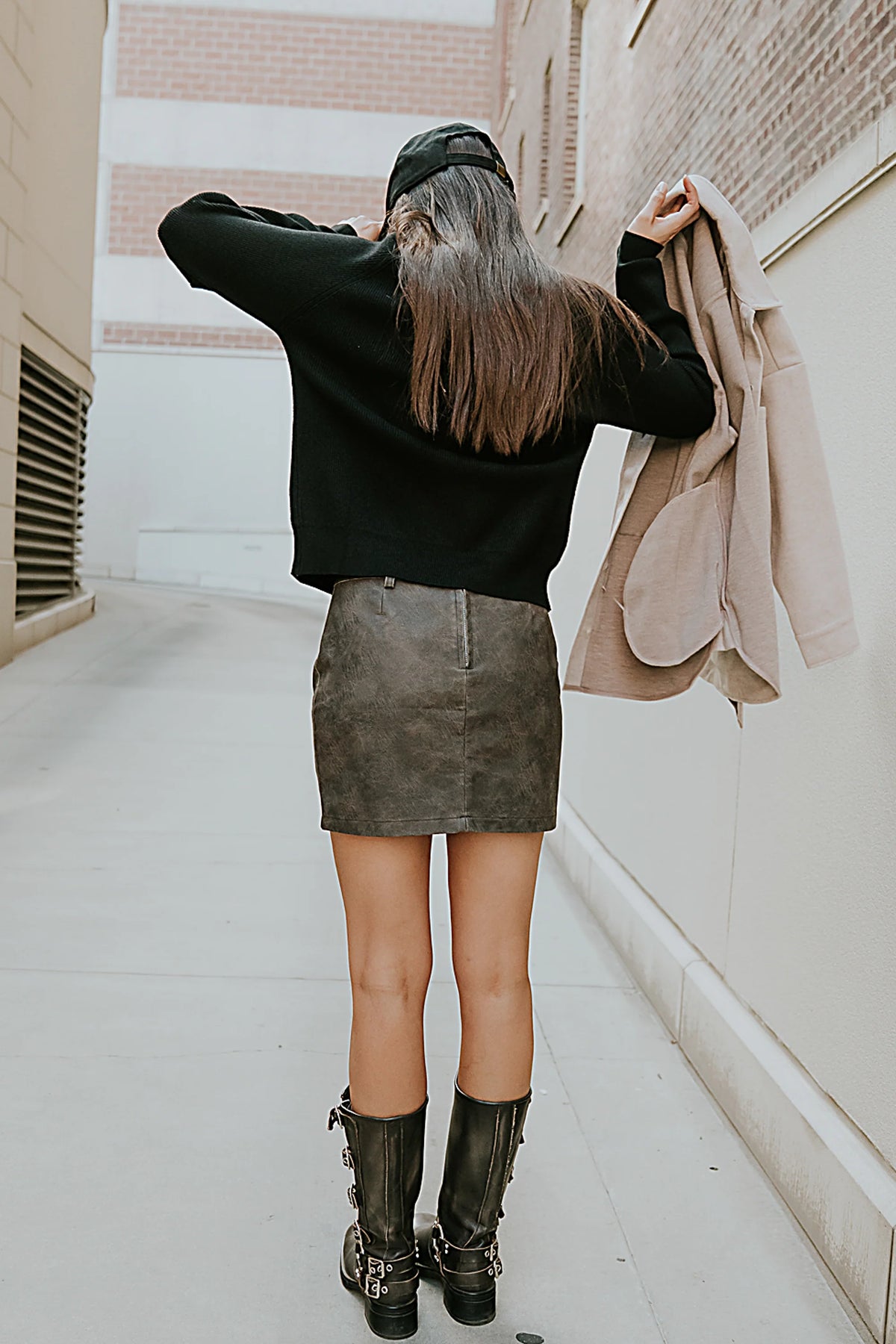 Ruthie Leather Mini Skirt