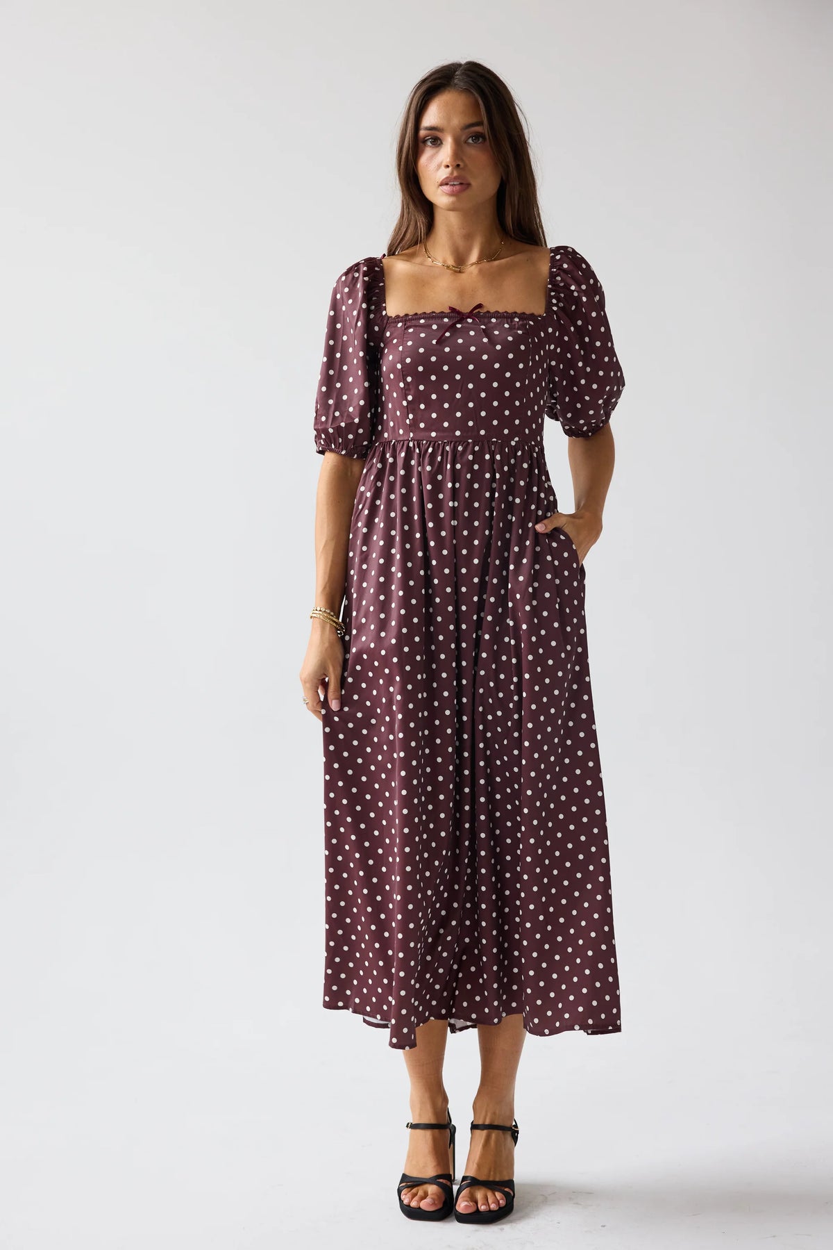 Jersey Polka Dot Midi Dress