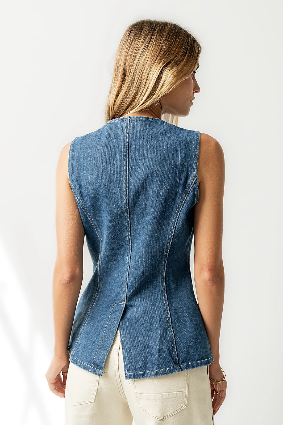 Hudson Denim Vest in Dark Wash