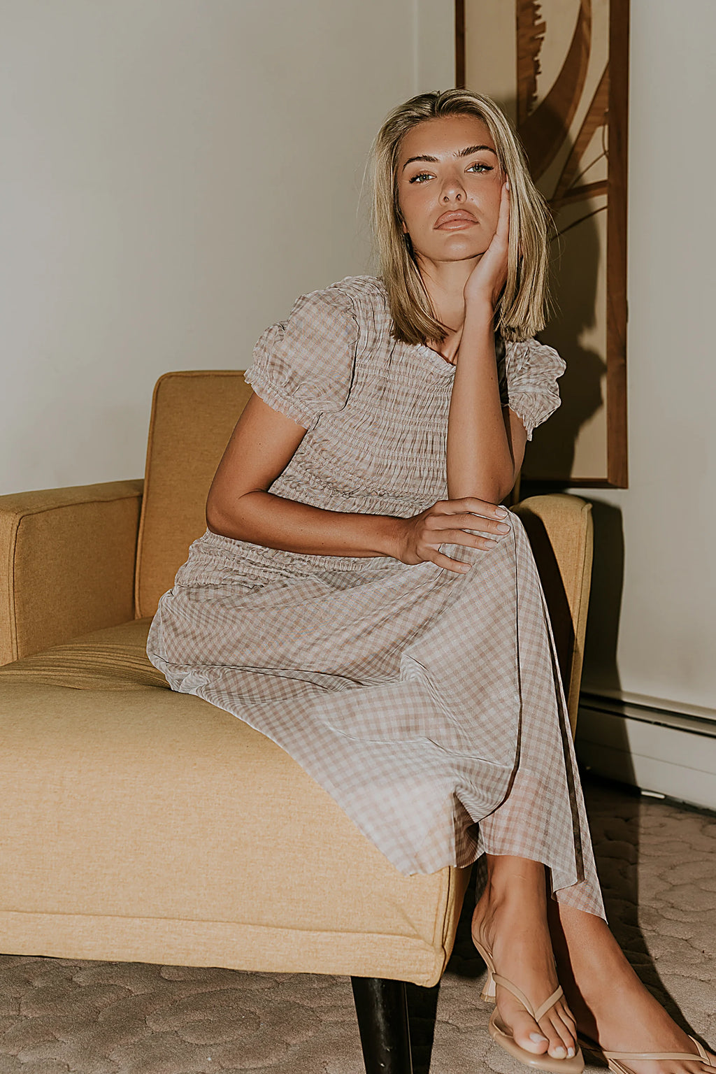 Daisy Gingham Maxi Dress