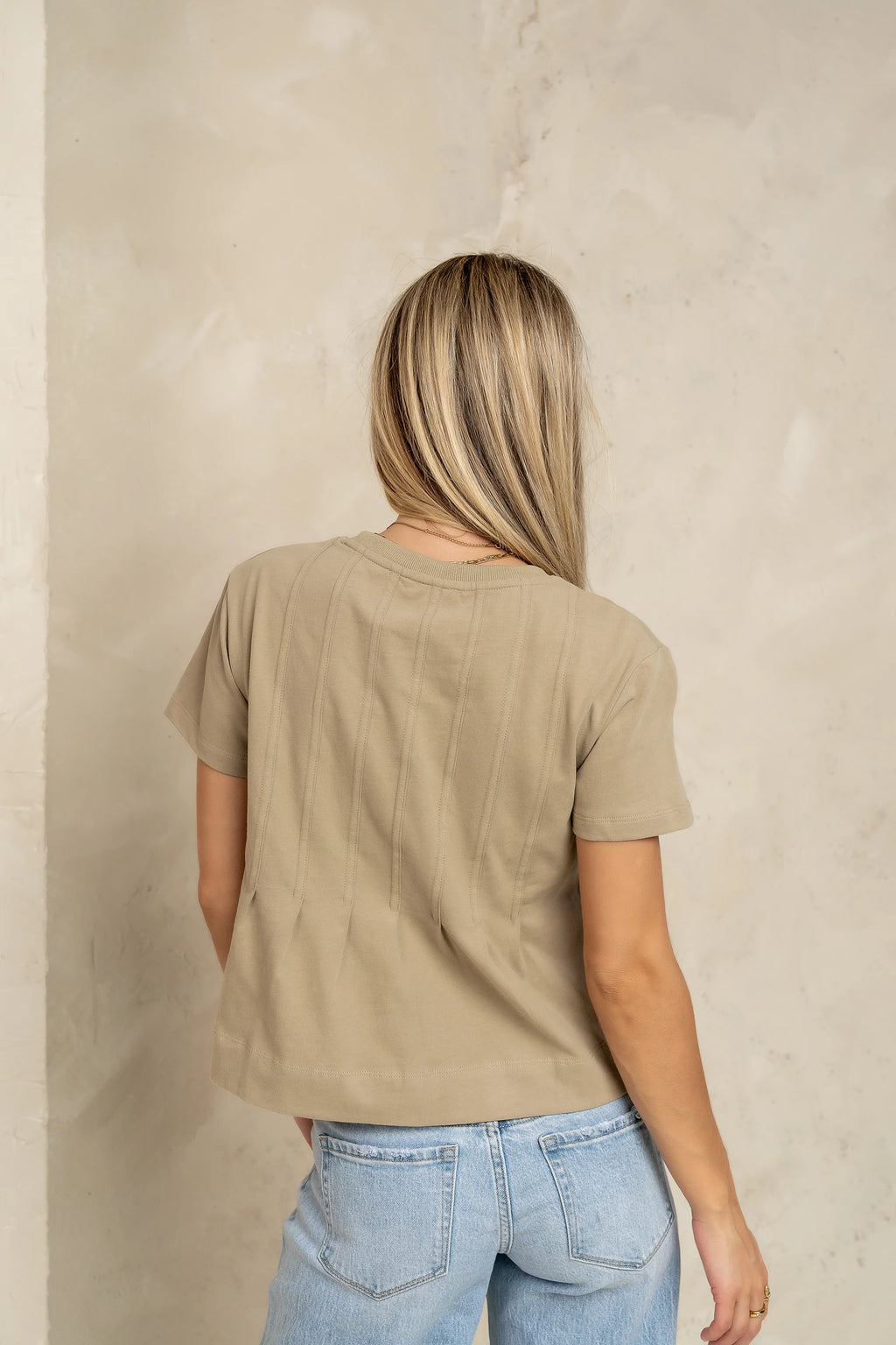 Cattelain Pleated Top in Olive