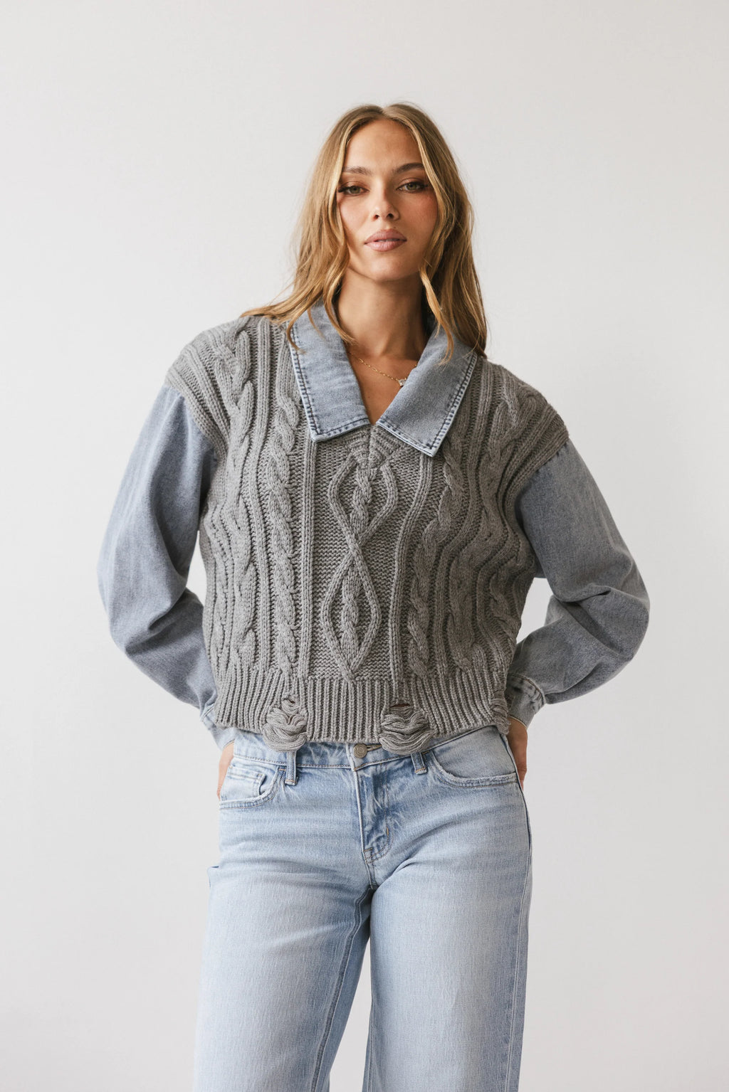 Selena Mixed Media Sweater