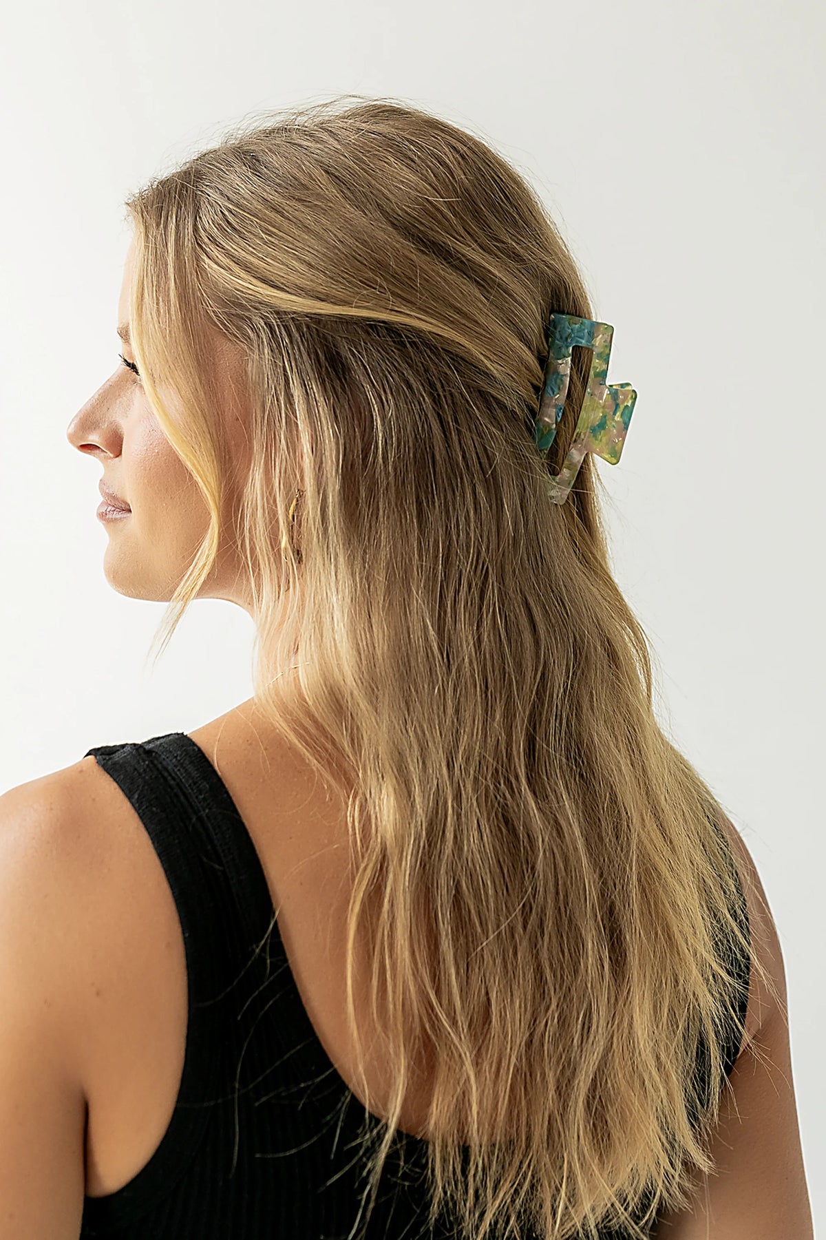 Allie Inlay Claw Clip in Blue