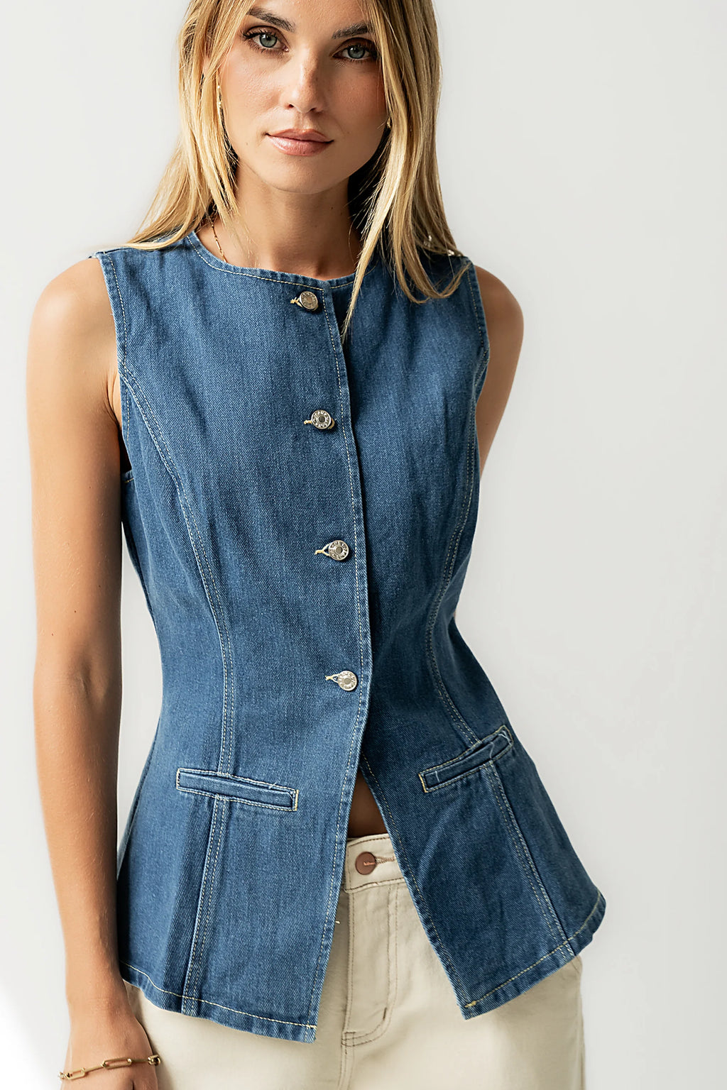 Hudson Denim Vest in Dark Wash
