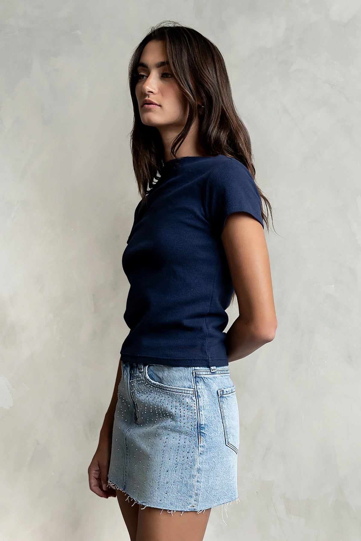 Martha Boatneck Top in Navy