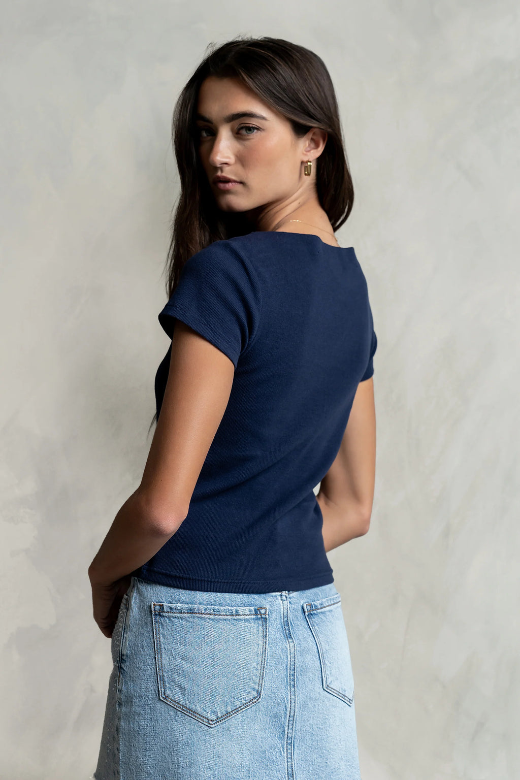 Martha Boatneck Top in Navy