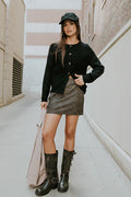 Ruthie Leather Mini Skirt