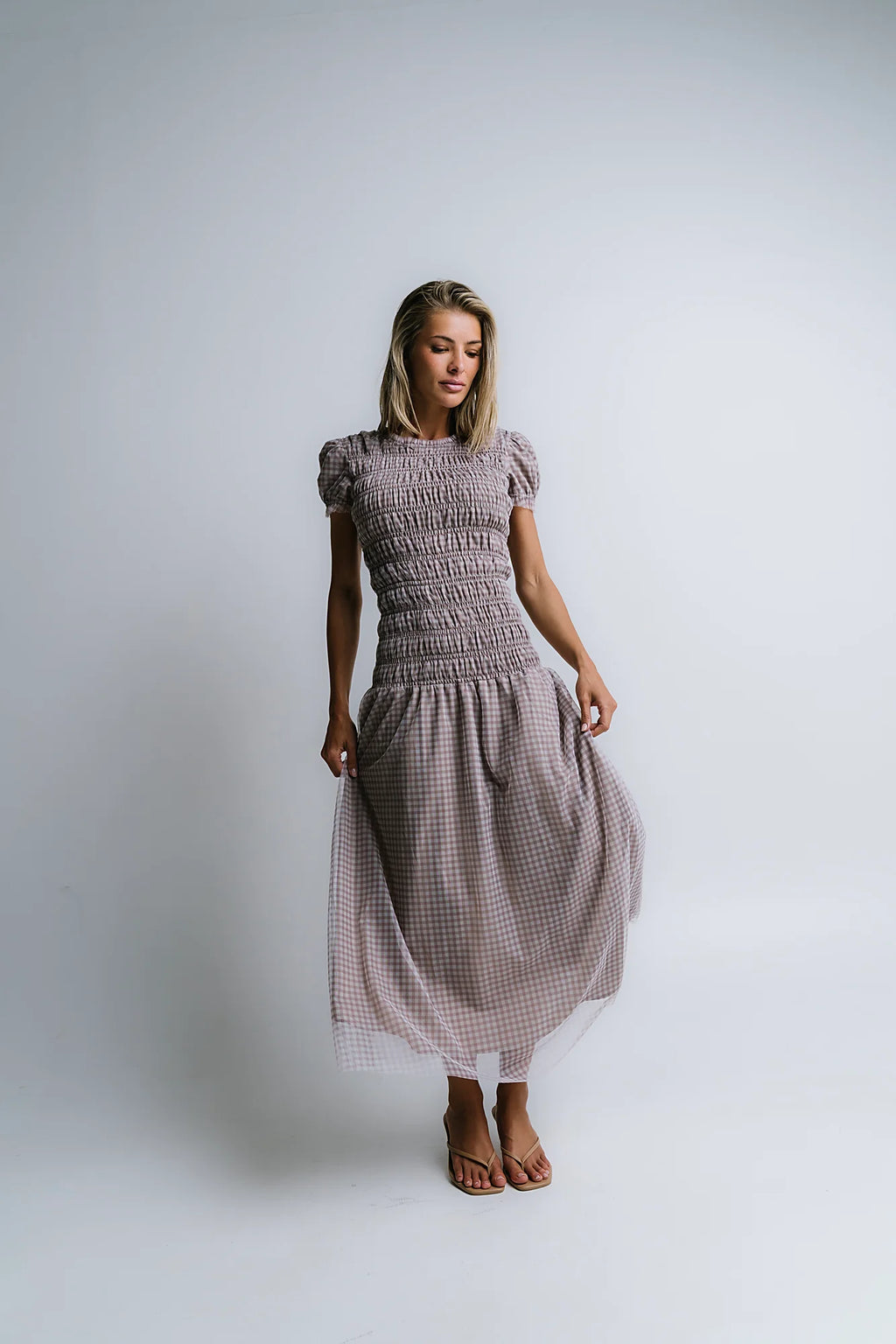 Daisy Gingham Maxi Dress