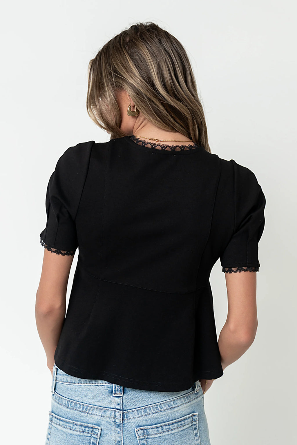 Leticia Peplum Top in Black