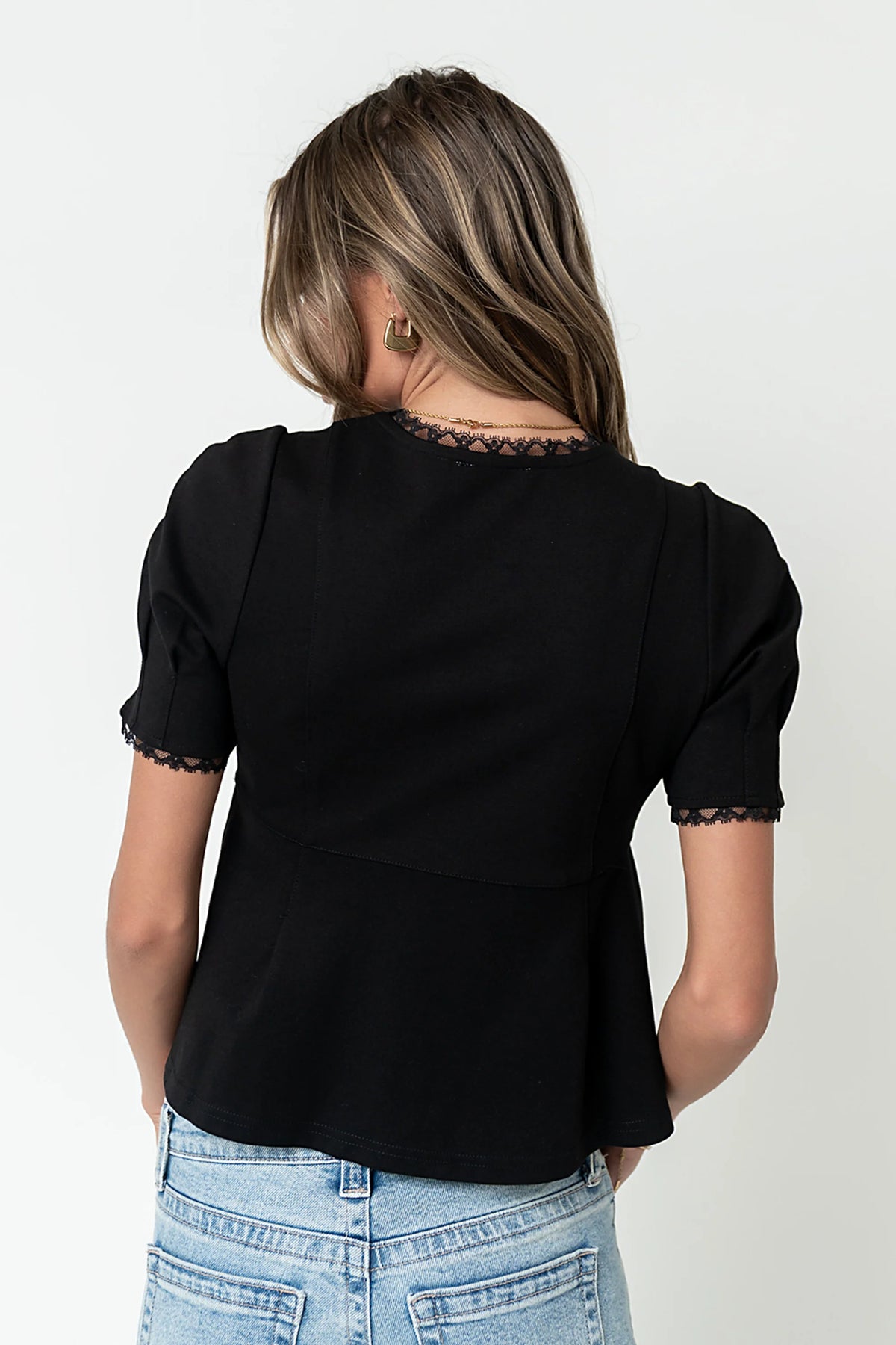 Leticia Peplum Top in Black