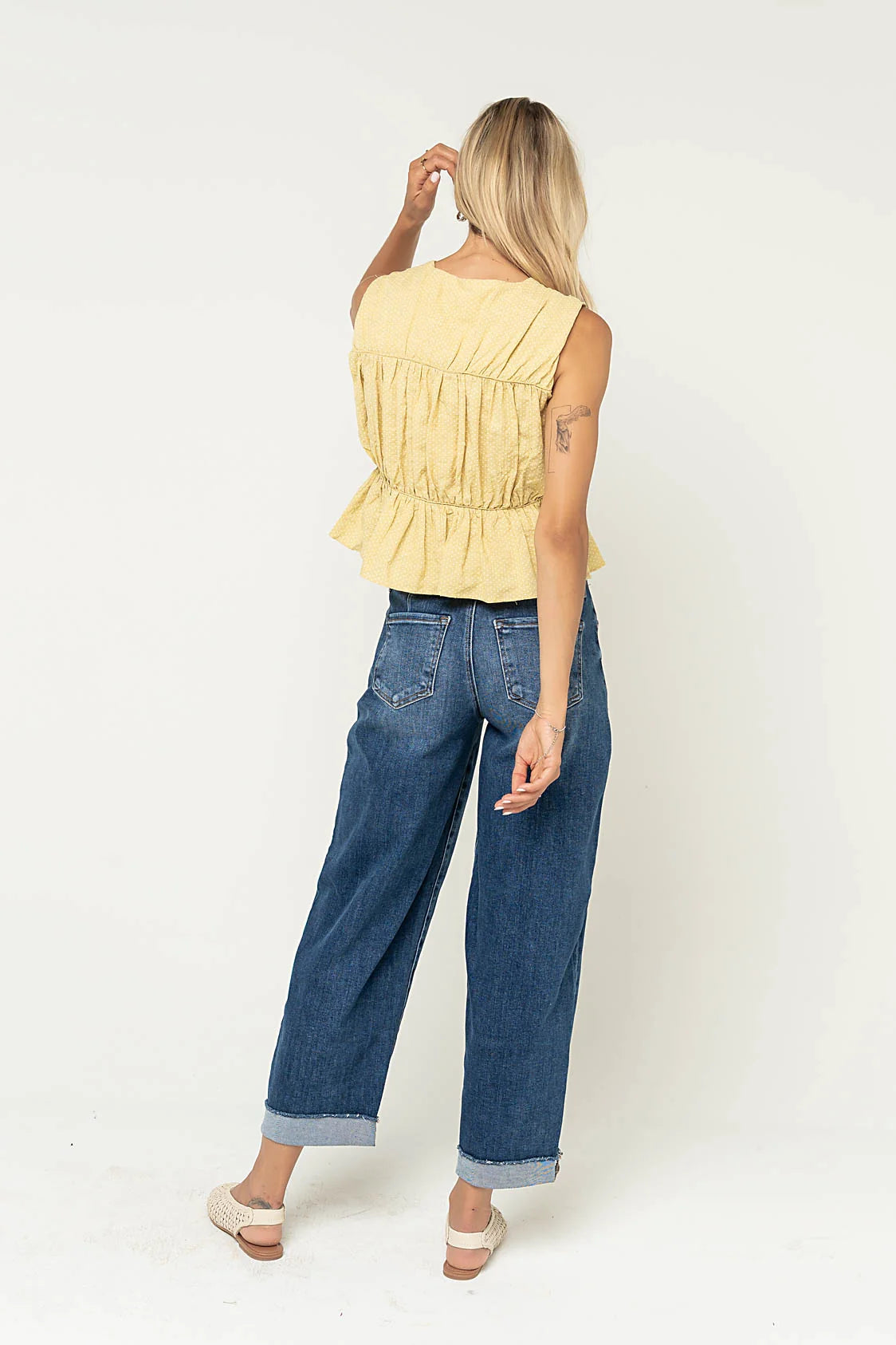 Willa Peplum Blouse in Mustard