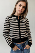 Kali Striped Sweater in Taupe