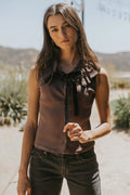 Mitchel Collared Tank in Brown