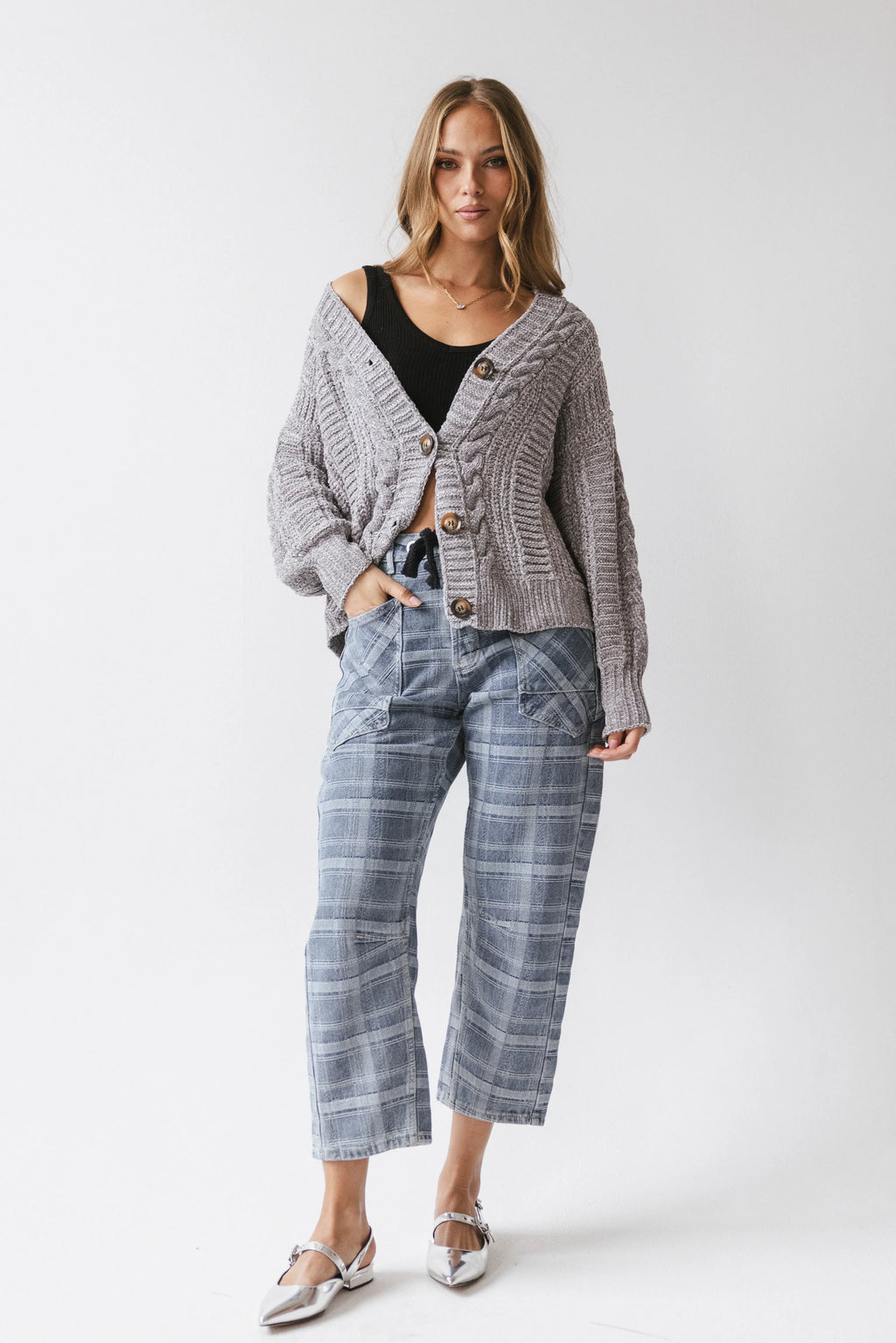 Brett Oversized Cardigan in Grey