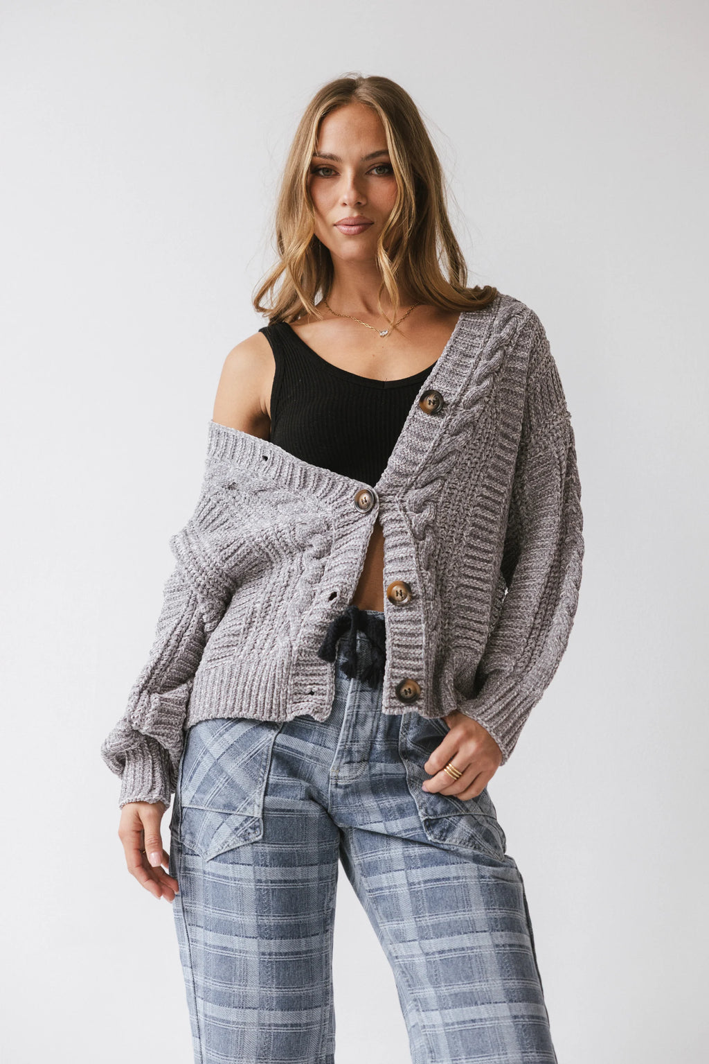 Brett Oversized Cardigan in Grey