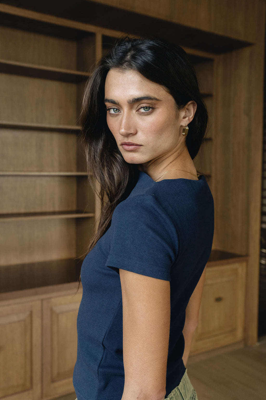 Martha Boatneck Top in Navy