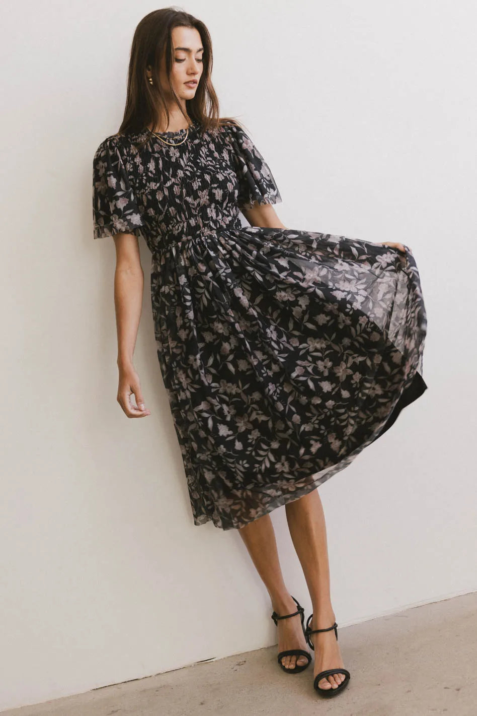 Sofia Midi Dress in Black